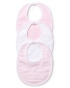 Bundled in a chic logo bag, this adorable bib set makes dinnertime a more stylish affair.