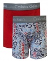 Calvin Klein Toddler Red Grafitti 2 Pack boxer briefs for boys (4T)