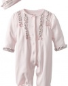 Little Me Baby-Girls Newborn Sweet Ruched Footie, Light Pink, 3 Months