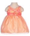 Princess Faith Rose Darling Dress with Diaper Cover (Sizes 0M - 9M) - orange, 6 - 9 months