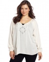 Lucky Brand Women's Plus-Size Rhiannon Cut-out Top