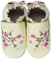 Robeez Cherry Blossoms Soft Sole Slip-On (Infant),Natural,12-18 Months M US Infant