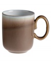 An earthy two-tone glaze and rounded base that's perfect for cupping ensure the Double Dip mug warms up decor and drinker alike. Oven- and microwave-safe stoneware makes it quick and easy to reheat hot cocoa, coffee or soup.