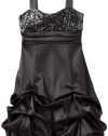 Ruby Rox Girls 7-16 Sequin Top Pick up Party Dress, Black/Silver, 10