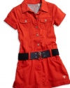 Guess Sarabelle Dress with Belt (Sizes 7 - 16) - orange, 10 - 12