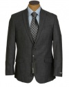 Kenneth Cole Mens 2 Button Gray Textured Slim Fit Sport Coat Jacket- Size 44L