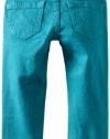 True Religion Girls 2-6X Casey Overdye Pant, Dark Teal, 4