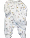 Little Me Baby-Boys Newborn Retro Bears Footie and Hat, White Print, 9 Months