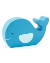 Easily perched on your little one's shelf, this fun wooden whale bank encourages saving at an early age.