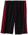 adidas Boys 2-7 Fashion Mesh Short, Black/Red, 7X