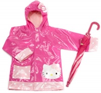 Western Chief Toddler/Little Kid Hello Kitty Jacket and Umbrella Set,Pink/White,6-6X Little Kid