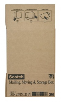 Scotch Mailing, Moving, and Storage Box, 18 Inches x 18 Inches x 16 Inches, Folded Box, 6-Pack (8018FBLRG)