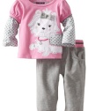 Mini Bean Baby-girls Newborn 2 Piece Dog Pant Set, Pink, 3-6 Months