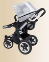 Fine silver mesh fabric canopy with excellent ventilation provides comfortable 50+ UVA/UVB sun protection. For use with the Bugaboo Donkey stroller.Bugaboo Donkey Base and Bugaboo Tailored Fabric set must be purchased separately to complete the strollerPolyesterHand washImported Please note: Stroller sold separately 