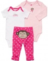 Carter's 3-pc. Pink Monkey Bodysuit Set FUCHSIA 6 Mo