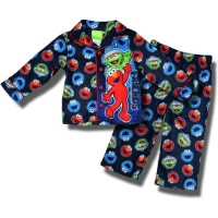 Sesame Street - Elmo and Friends 2 piece Coat-style flannel Pajamas for Toddlers - 4T