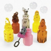 24 ZOO Animal Jungle Characters Bubble Bottles