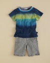 Cool blue hues fade into each other on Splendid Littles' Graffiti striped set.