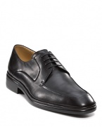 These polished dress shoes are fit to be tied, featuring a slight heel.