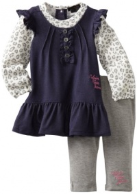 Calvin Klein Baby-girls Infant Denim Tunic with Leggings, Assorted, 12 Months