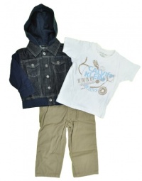 Calvin Klein Toddler Boys Denim Jacket 3Pc Pant Set (3T)