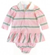 Ralph Lauren Layette Girl's Striped Ruffle Dress, Soft Pink, 6 Month