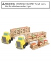 Crates of farm-fresh fruit and vegetables are ready to be trucked to the market on this great wooden rig. Eight removable panels make loading and unloading easy, from farm to supermarket! Use your imagination to find other items from around the house to load while practicing fine motor and language skills.