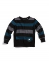 GUESS Kids Boys Little Boy Wesley Stripe Sweater, BLUE (3T)