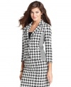 Suit up in Ellen Tracy's on-trend blazer, featuring mixed fabrics and a bold houndstooth print. (Clearance)