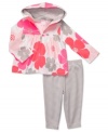 Carter's pairs florals and stripes to make this adorable hoodie and pants set.