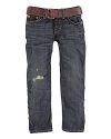 A Vintage Slim-Fit Jean is perfect for back-to-school cool with a classic wash and a worn-in look.