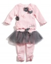 GUESS Tee and Tutu Leggings Set with Headband, LIGHT PINK (6/9M)