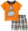 Kids Headquarters Baby-boys Newborn Jungle Top and Short Set, Orange, 3-6 Months