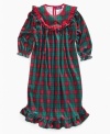 Proper plaid will keep her dreaming sweetly in this cheerful flannel gown from So Jenni.