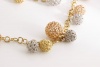 ROBERTO COIN 18K GOLD TRI COLOR CHARM BALL NECKLACE