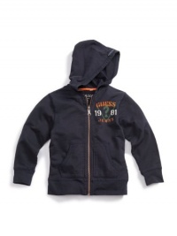 GUESS Kids Boys Zip Front Hoodie with Screen, NAVY (16/18)