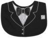 Frenchie Mini Couture Tuxedo Bib with 3D Applique, Black