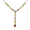 Yellow Gold Plated Sterling Silver Multi-Gemstone Necklace, 17