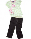 Mini Bean Baby-Girls Newborn Giraffe Knit Top And Pant Set, Light Green, 3-6 Months