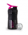 BlenderBottle SportMixer, Black and Pink, 0.35 Pound