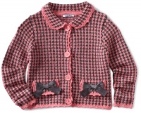 Hartstrings Baby-Girls Infant Knit Plaid Sweater Jacket, Pink Plaid, 18 Months