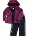 adidas Baby-Girls Infant Itg Warm Jacket Set, Dark Pink, 6 Months