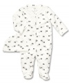 After her morning bath, she'll enjoy getting cozy in this 2-piece coverall set by Carter's. Includes cute matching hat.