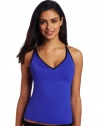 JAG Women's Jag Solid Crisscross Back Tankini Swim Top