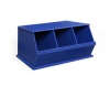 Badger Basket Three Bin Storage Cubby, Blue