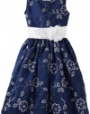 Sweet Heart Rose Girls 7-16 Embroidered Floral Dress, Blue/White, 16