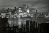 Manhattan Skyline at Night-New York City in Black and White, Photography Poster Print, 24 by 36-Inch