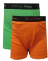 Calvin Klein Boys Orange And Lime Green 2 Pk Boxer Briefs for boys (8/10)