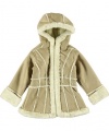 Hawke & Co. Girls Hyde Park Faux Shearling Jacket (Sizes 7 - 16) - khaki, 14