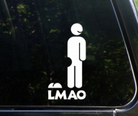 LMAO funny die cut window decal / sticker